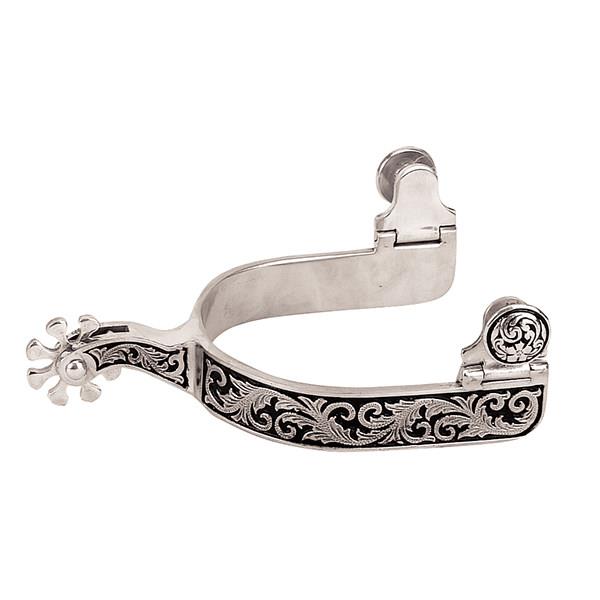 Kannukset Weaver Men's Spur with Engraved Band & Black Background