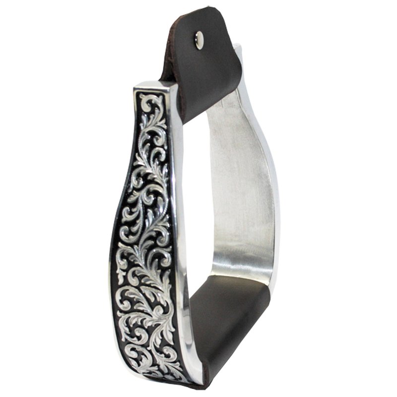Jalustimet alumiinia Black w/Flower Engraving