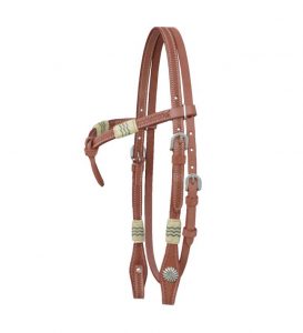Suitset Rawhide with antique conchos