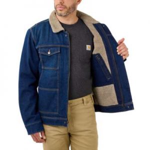 Carhartt Men's Denim Sherpa-Lined Jacket farkkutakki