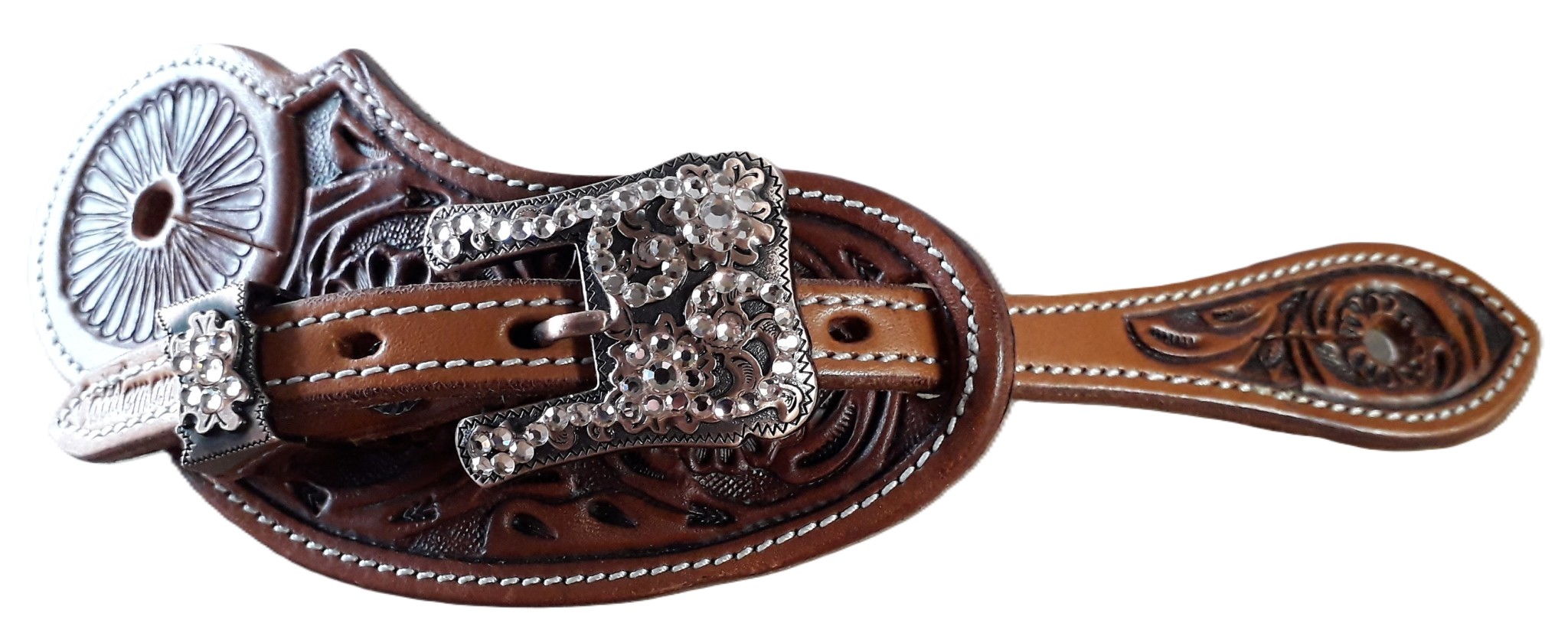 Kannusremmit Cattleman's Crystal Copper Peach
