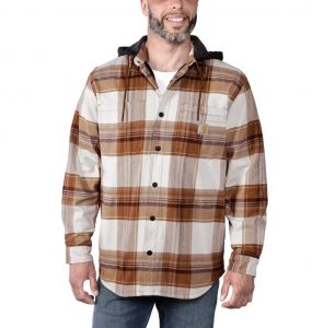 Carhartt Men’s Rugged Flex fleecevuorellinen flanellipaita, ruskea