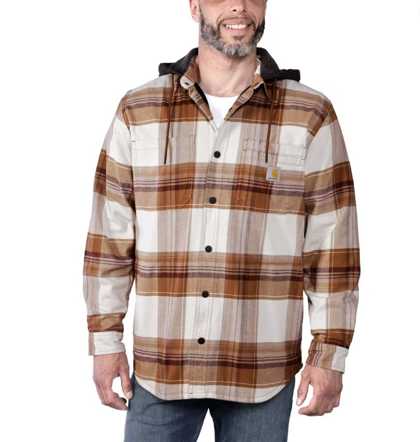Carhartt Men’s Rugged Flex fleecevuorellinen flanellipaita, ruskea