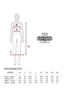 Queen Kerosin Retro Vintage Dress size chart