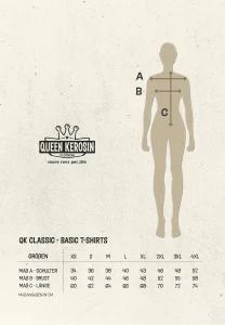 Queen Kerosin size chart T-Shirts