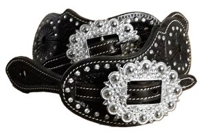 Kannusremmit Cattleman's Crystal Spurstraps Black