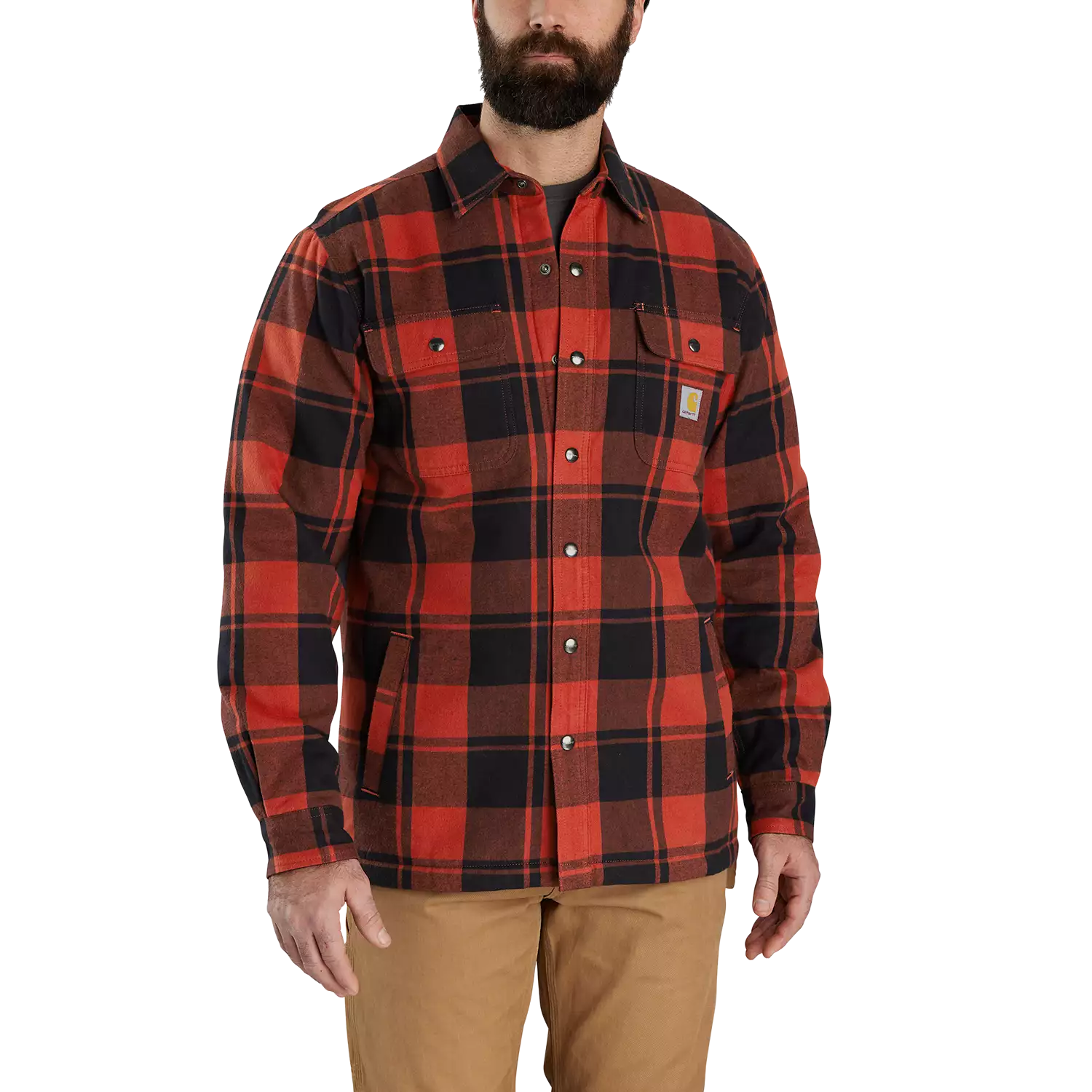 Carhartt Men's Relaxed Fit Flannel Sherpa Lined Shirt paitatakki