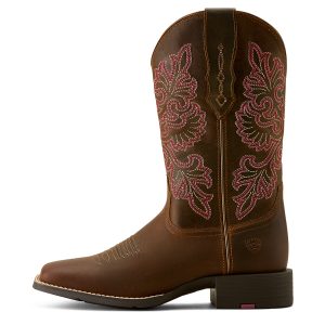 Ariat Women’s Round Up StretchFit W Square Toe Western Boot Sassy Brown
