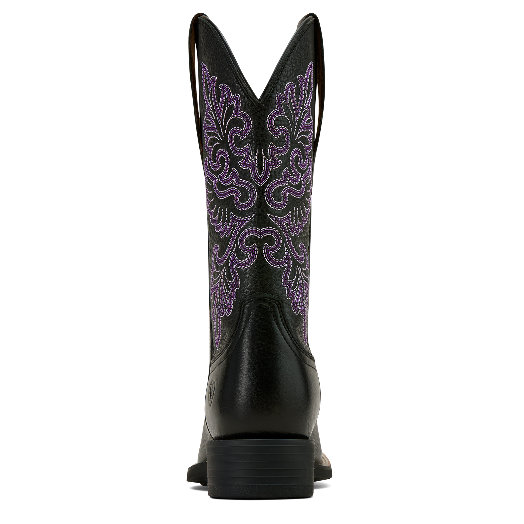 Ariat Women's Round Up StretchFit W Square Toe Western Boot Black Deertan
