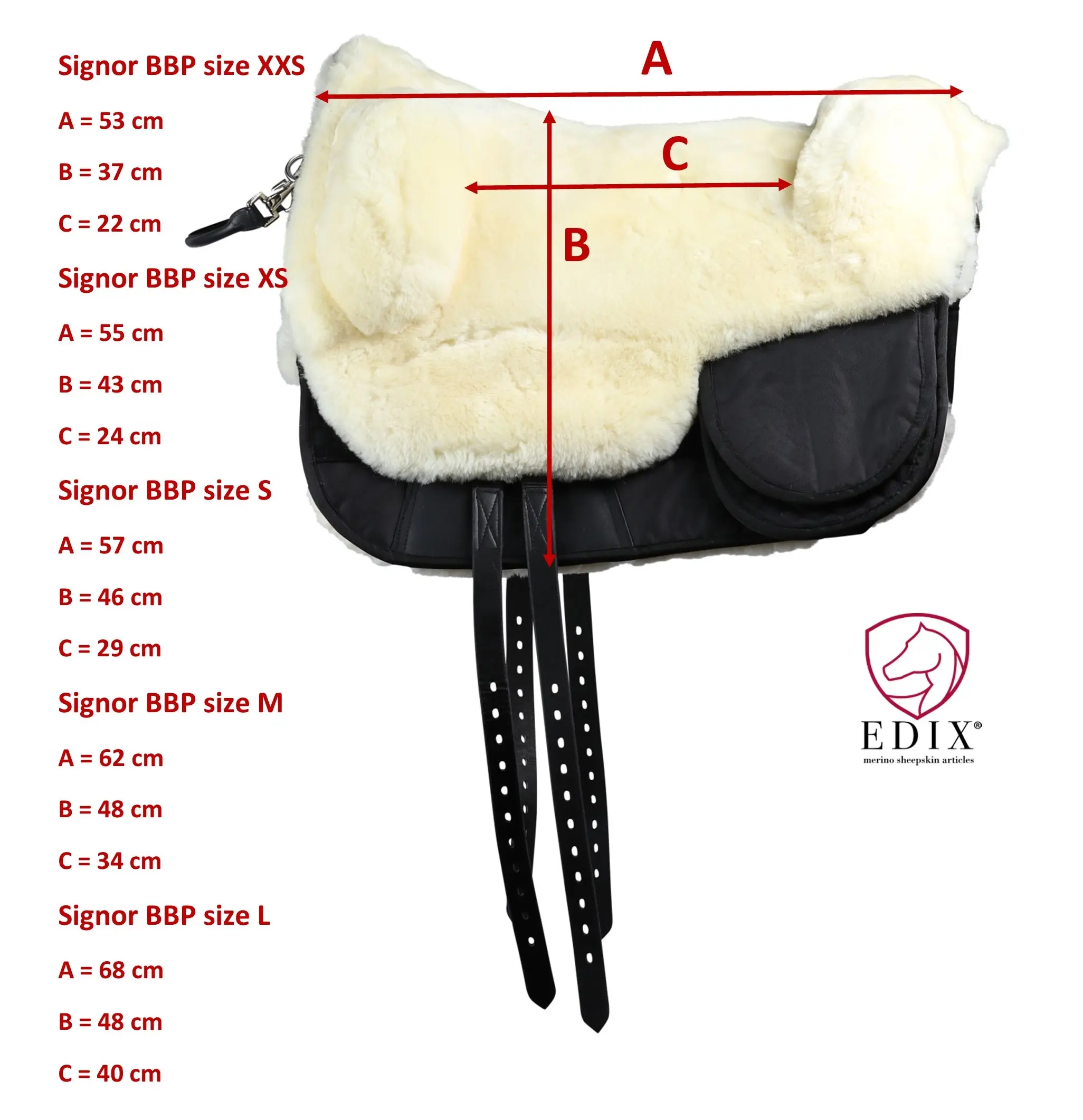 Barebackpad EDIX Signor Merino Sheepskin