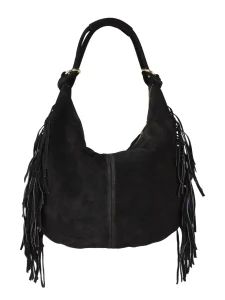 Hapsulaukku Florence Leather Suede Shoulder Bag with Fringes