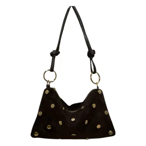Laukku Louisa Lee Suede Leather Bag Studded Mini Seko