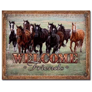 Peltikyltti Welcome Friends