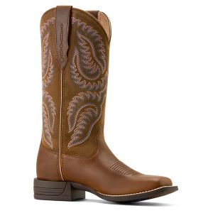 Ariat Women’s Cattle Caite Stretchfit Western Boot, Distressed Brown