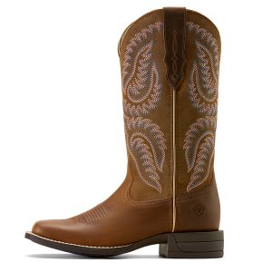 Ariat Women’s Cattle Caite Stretchfit Western Boot, Distressed Brown