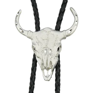 Bolotie Silver Steer Skull